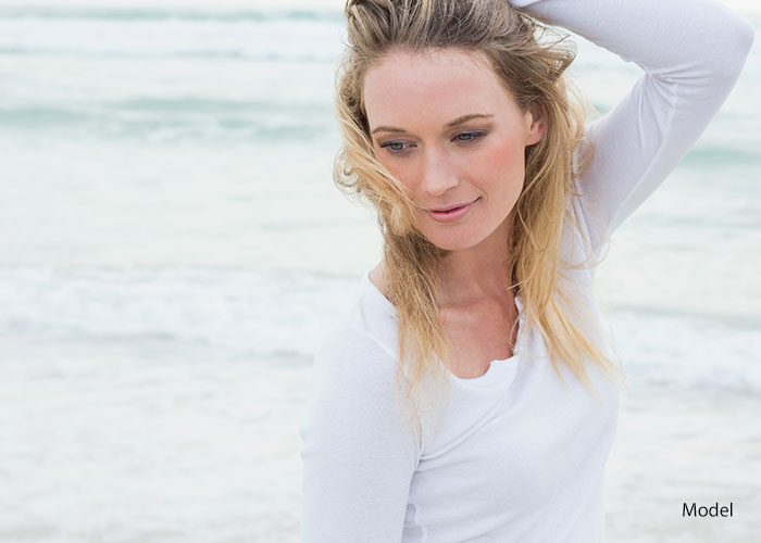 Portrait of woman at the beach