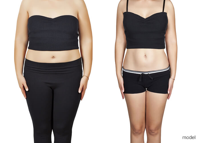 Before and after of weight loss