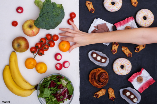 Person on anti-aging diet making better food choices